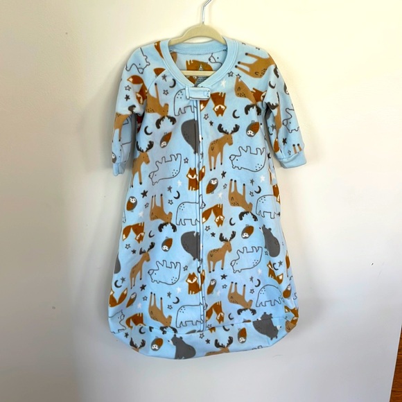 Cozy fleece sleep sack, baby boy, EUC - Picture 1 of 3